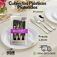 Set 24pcs Cuchara, Tenedor y Cuchillo Plateado